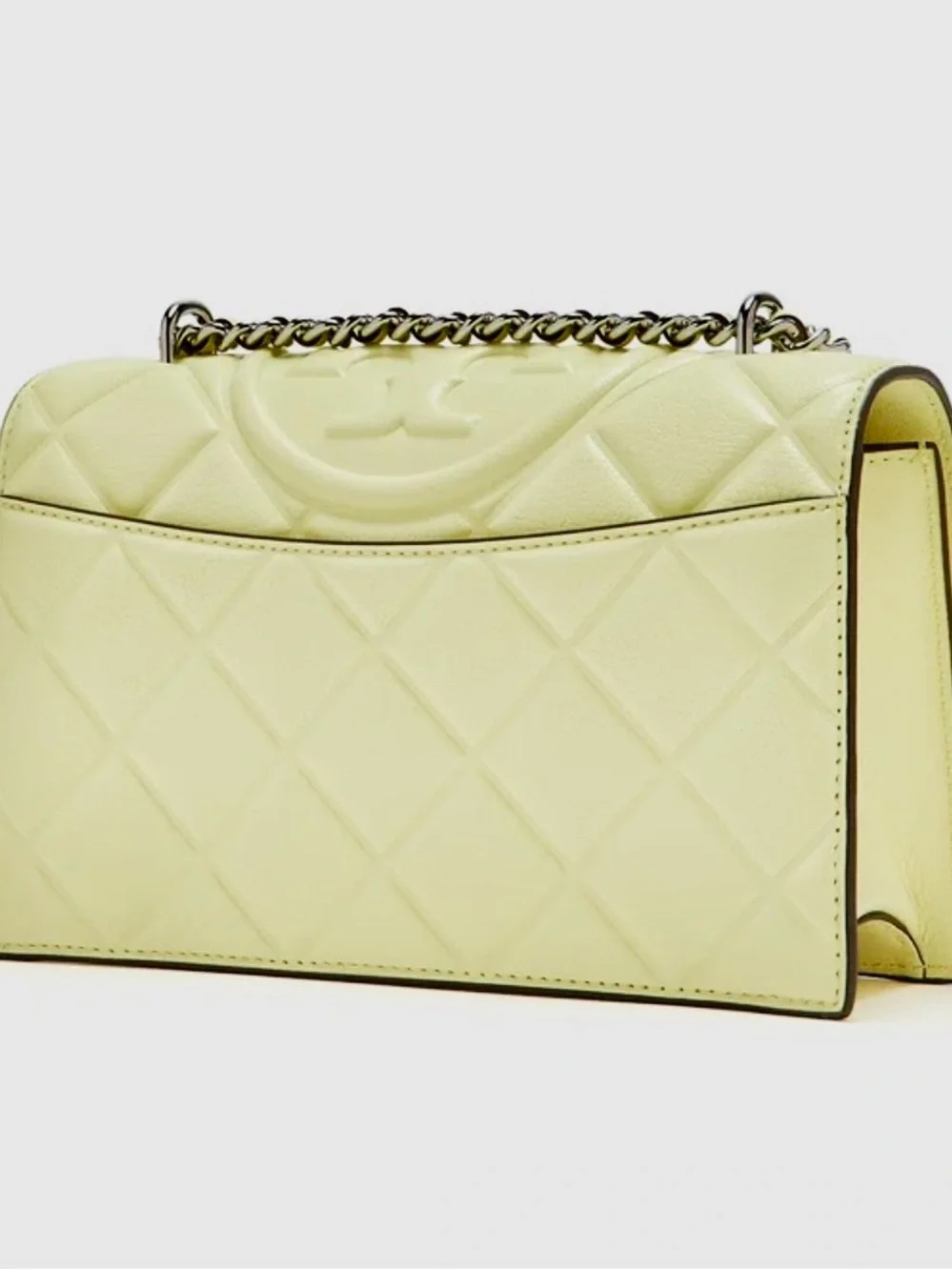 Tory Burch Fleming Soft Convertible Shoulder Bag Quilted Leather Yellow